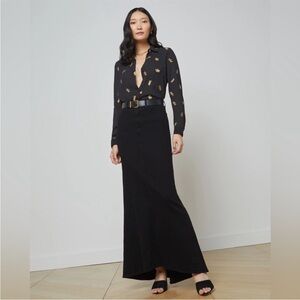 L’agence Kailani Denim Black Mermaid Maxi Skirt